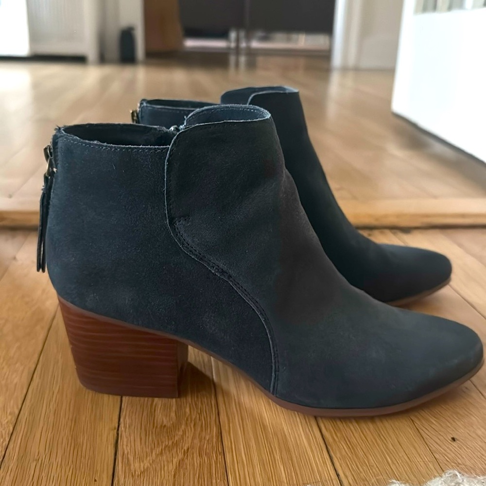 Navy suede Sole Society ankle boots. Barely worn.